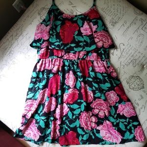 Elle rose print mini dress